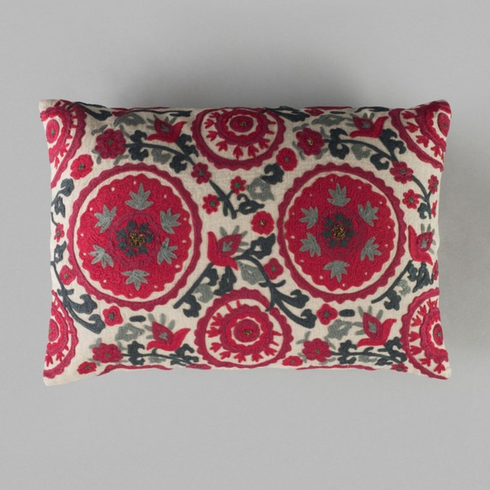 Good Earth Tashkent Bagh Embroidered Throw Pillow Cover
